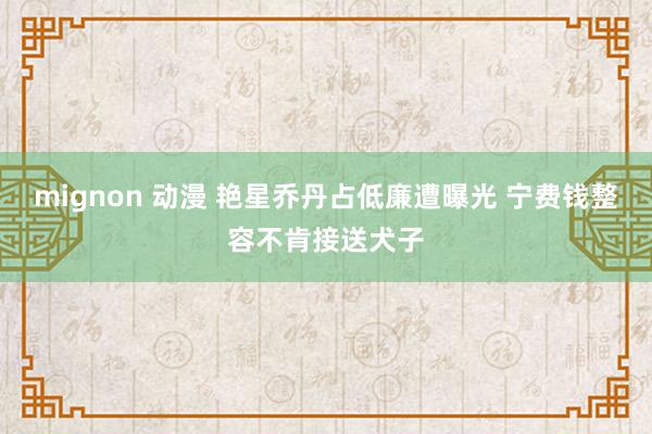 mignon 动漫 艳星乔丹占低廉遭曝光 宁费钱整容不肯接送犬子