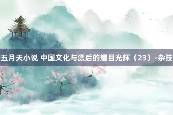 五月天小说 中国文化与漂后的耀目光輝（23）-杂技